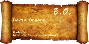 Barta Orgona névjegykártya